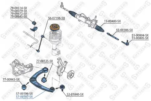 57-00197-SX STELLOX front lower control arm ! 
