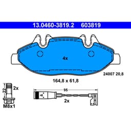 Jeu de plaquettes de frein ATE 13.0460-3819.2, avant aperçu 2