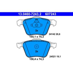 Jeu de plaquettes de frein ATE 13.0460-7243.2, avant aperçu 2