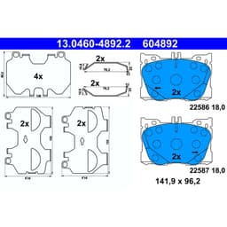 Jeu de plaquettes de frein ATE 13.0460-4892.2, avant aperçu 2