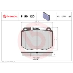 Jeu de plaquettes de frein BREMBO P 50 120, avant aperçu 2