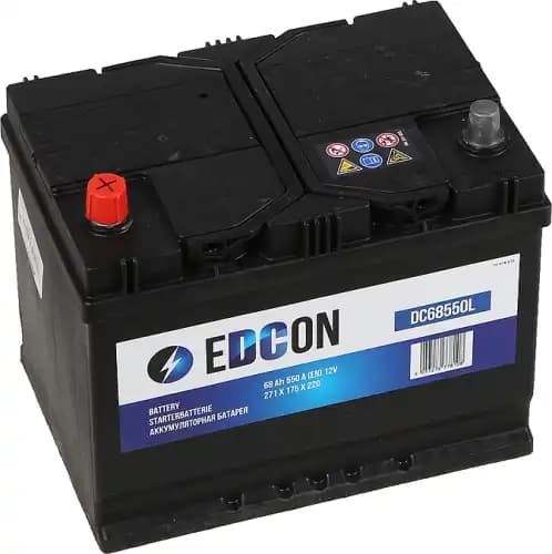 DC68550L EDCON starter battery ! 68Ah 550A ETN 1 (L+) 19.5/17.9 D26 260x175x220 B01