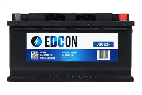 DC90720R EDCON starter battery ! 90Ah 720A ETN 0 (R+) 19.5/17.9 H8/LN5 353x175x190 B13 