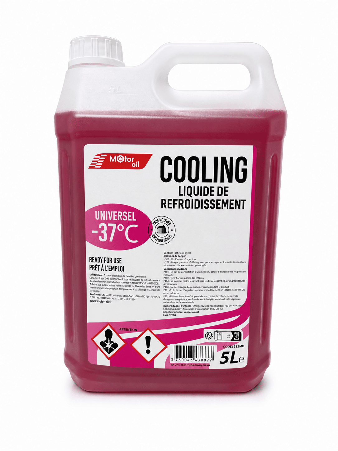 Liquide de Refroidissement / Antigel PSA -37°C 5L