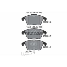 Jeu de plaquettes de frein TEXTAR 2433301, avant aperçu 1