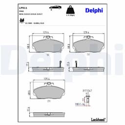 Jeu de plaquettes de frein DELPHI LP911, avant aperçu 2