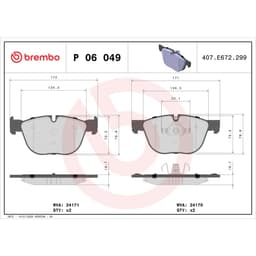 Jeu de plaquettes de frein BREMBO P 06 049, avant aperçu 2
