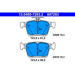 Jeu de plaquettes de frein ATE 13.0460-7293.2, arrière aperçu 2
