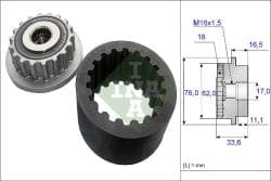 Poulie roue libre 535 0186 10  Schaeffler INA