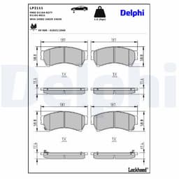 Jeu de plaquettes de frein DELPHI LP2111, avant aperçu 2