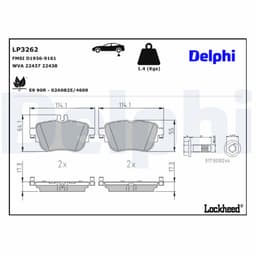 Jeu de plaquettes de frein DELPHI LP3262, arrière aperçu 3