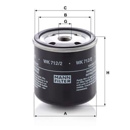Filtre à carburant MANN-FILTER WK 712/2 aperçu 3