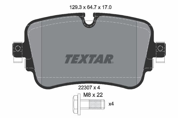 Jeu de plaquettes de frein TEXTAR 2230701, arrière