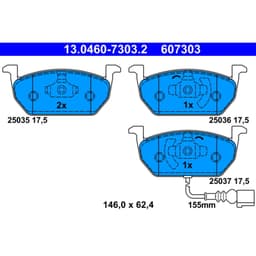 Jeu de plaquettes de frein ATE 13.0460-7303.2, avant aperçu 2