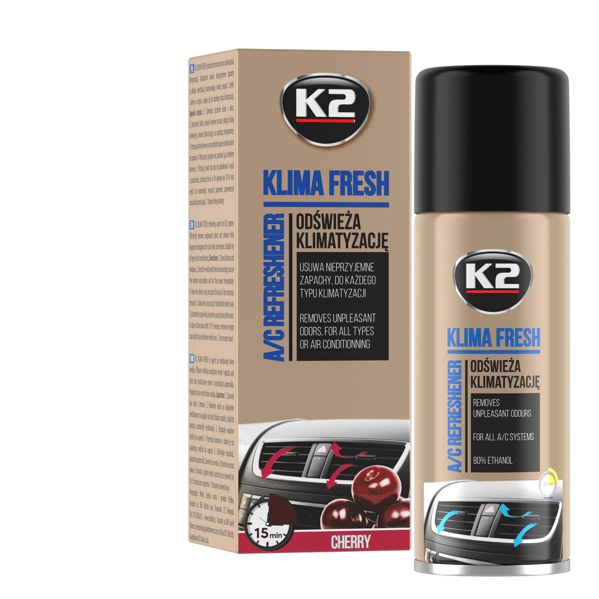 Nettoyant de climatisation K2 KLIMA FRESH K222CH 