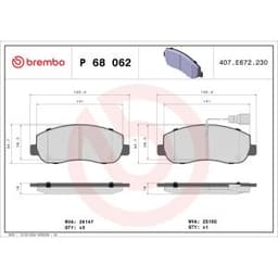 Jeu de plaquettes de frein BREMBO P 68 062, avant aperçu 2