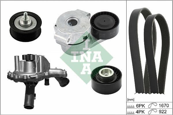 INA 529 0301 30 Pompe à eau + kit de courroie d'accessoire