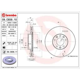 Disque de frein BREMBO 09C65811, Avant, 1 pièce aperçu 4