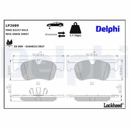  Jeu de plaquettes de frein DELPHI LP2689, avant aperçu 4