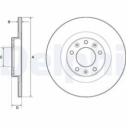 Disque de frein DELPHI BG4662C, Arrière, 2 pièce aperçu 2