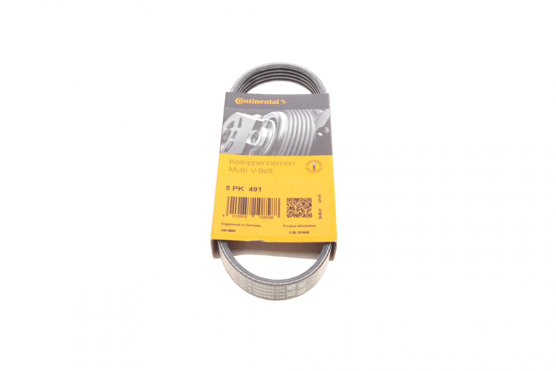  Courroie trapézoïdale à nervures CONTINENTAL 5PK491