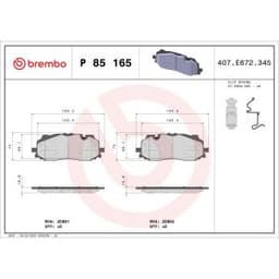  Jeu de plaquettes de frein BREMBO P 85 165, avant aperçu 2