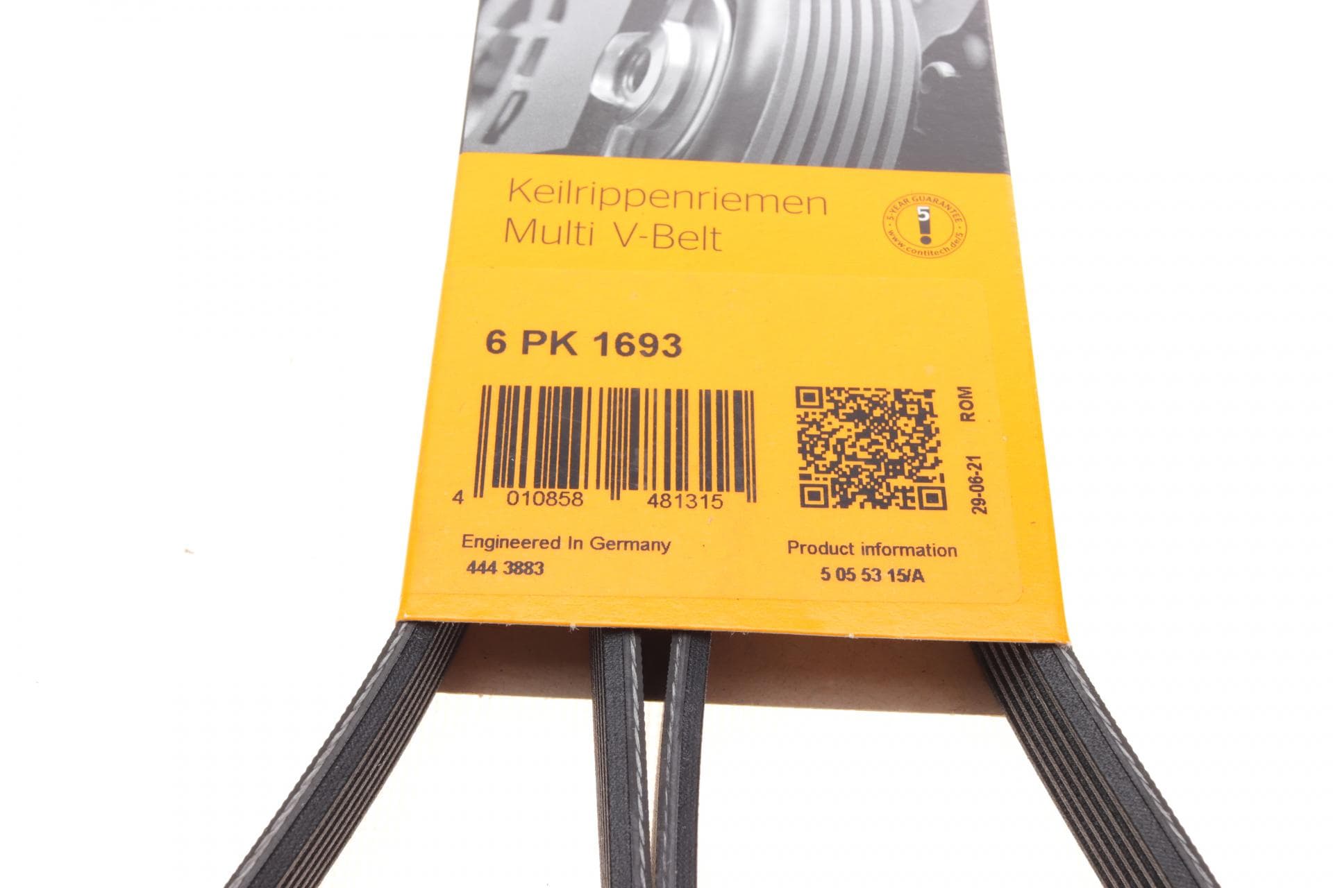 Courroie trapézoïdale à nervures CONTINENTAL 6PK1693