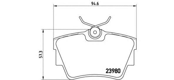 Jeu de plaquettes de frein BREMBO P 59 041, arrière